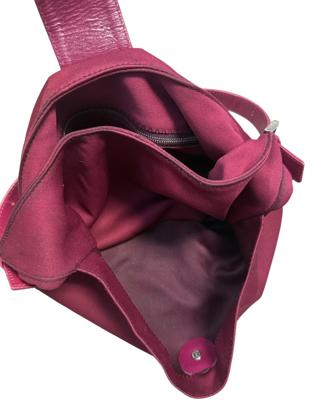 Vintage Fendi FF Neoprene Mamma Baguette Fuchsia Pink Leather Trim Shoulder Bag - Picture 7 of 12